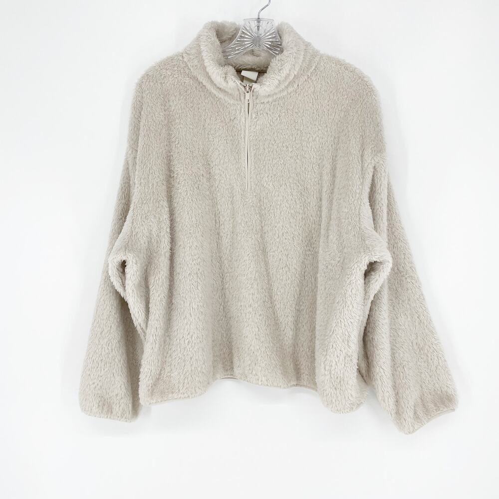 H&M Super Soft Quarter Zip Fleece Sweater Size Medium